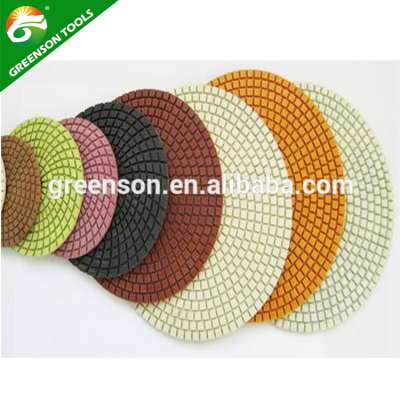 High quality hook and loop fastener diamond wet resin polishing pad for granite