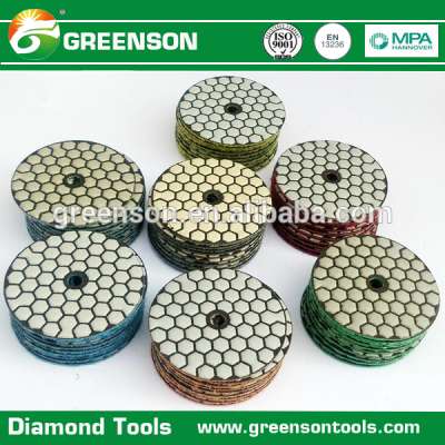 4 inch hexagon diamond dry flexible polishing pad